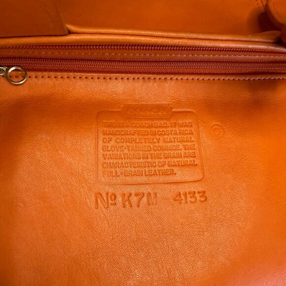 Vintage COACH Waverly Tangerine 4133 Costa Rica Top Handle Handbag - Picture 12 of 15